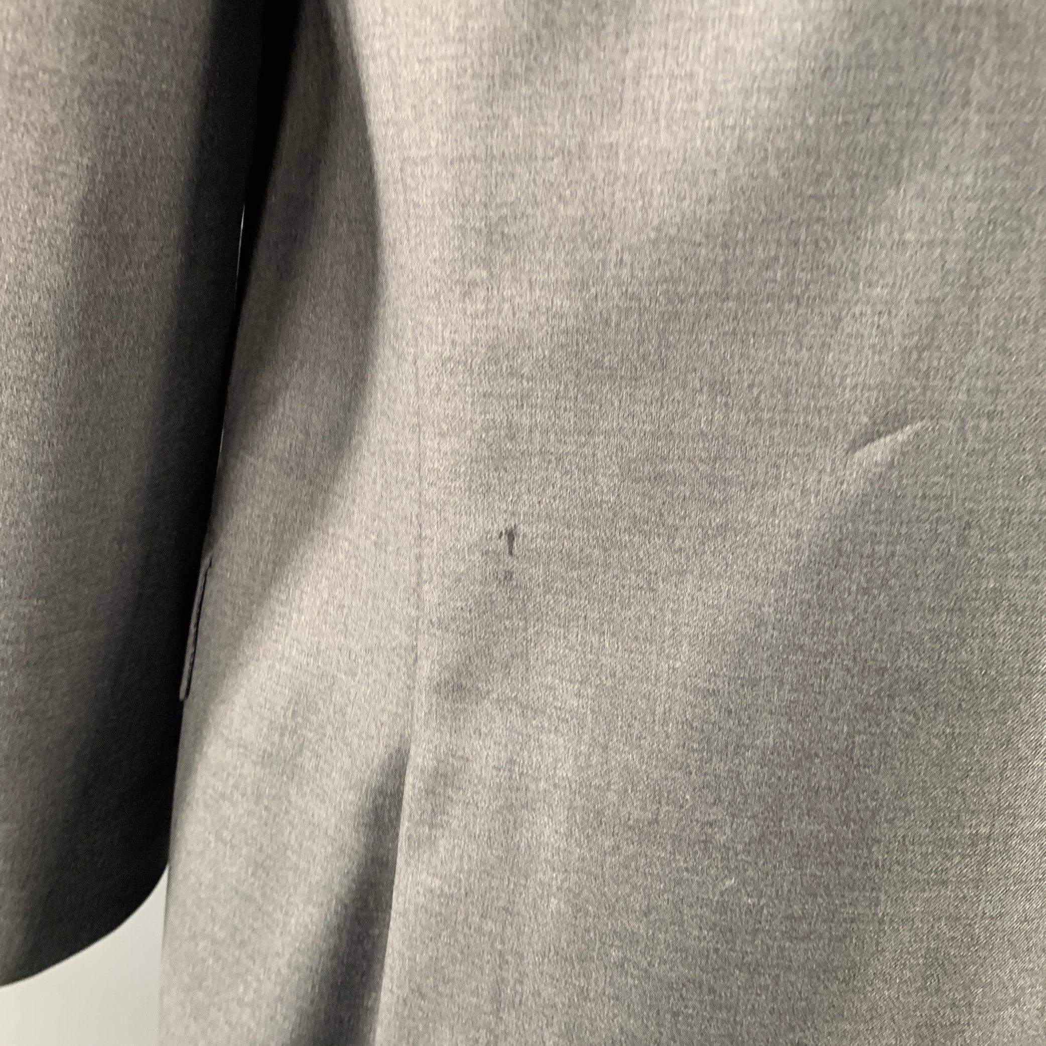 Uomo Ermenegildo Zegna Taglia 44 Cappotto sportivo monopetto in lana grigia con risvolto a tacche in vendita