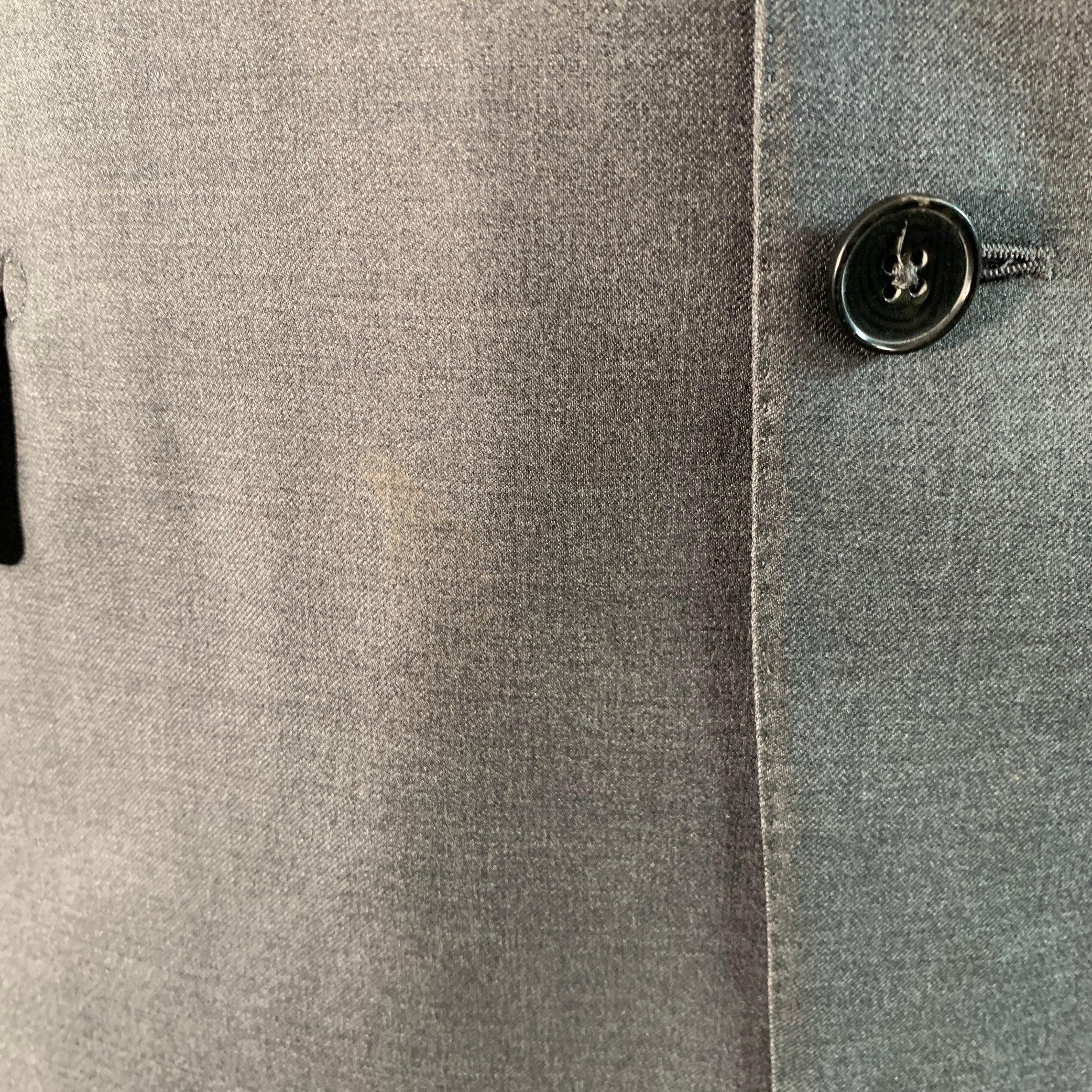 Ermenegildo Zegna Taglia 44 Cappotto sportivo monopetto in lana grigia con risvolto a tacche in vendita 1