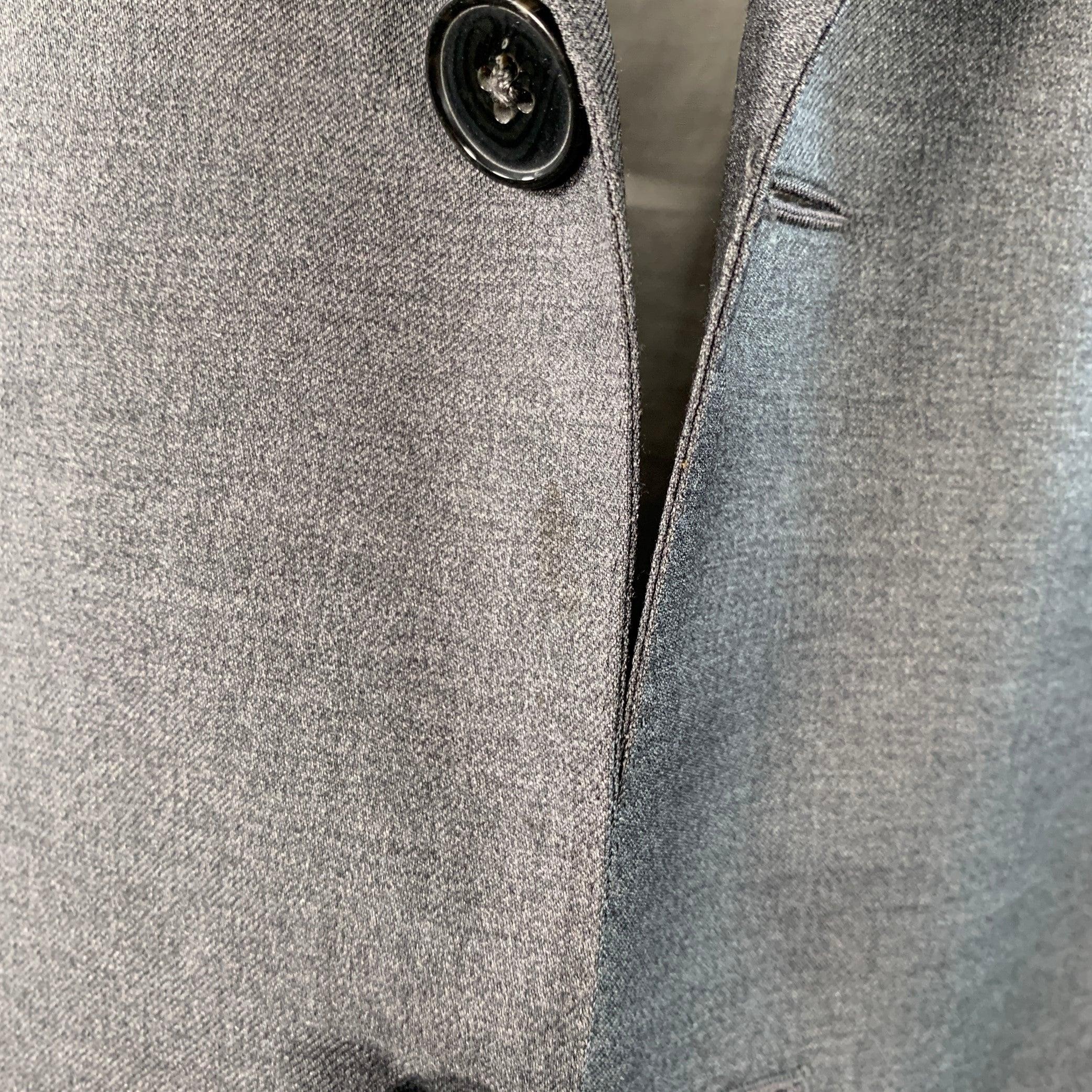 Ermenegildo Zegna Taglia 44 Cappotto sportivo monopetto in lana grigia con risvolto a tacche in vendita 2