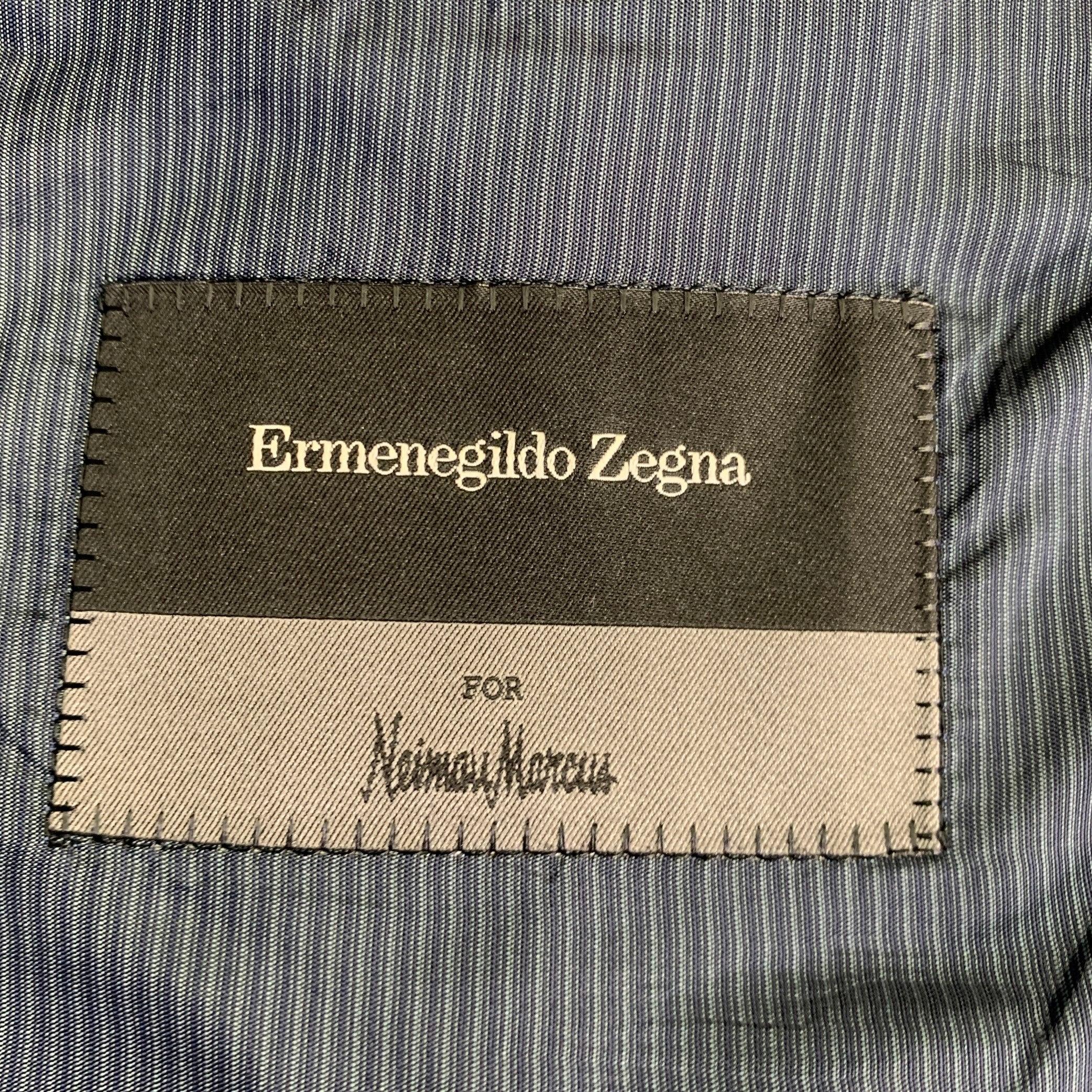 Ermenegildo Zegna Taglia 44 Cappotto sportivo monopetto in lana grigia con risvolto a tacche in vendita 3