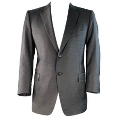 Ermenegildo Zegna Taglia 44 Cappotto sportivo monopetto in lana grigia con risvolto a tacche