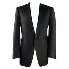 Ermenegildo Zegna Taille 44 Long smoking en laine à rayures noires