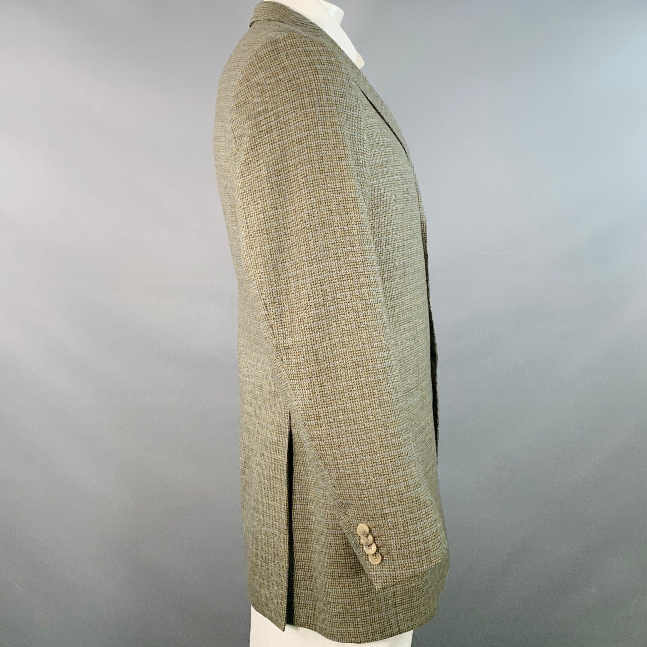 Grigio Ermenegildo Zegna Taglia 44 Cappotto sportivo lungo in lana pied de poule grigio blu in vendita