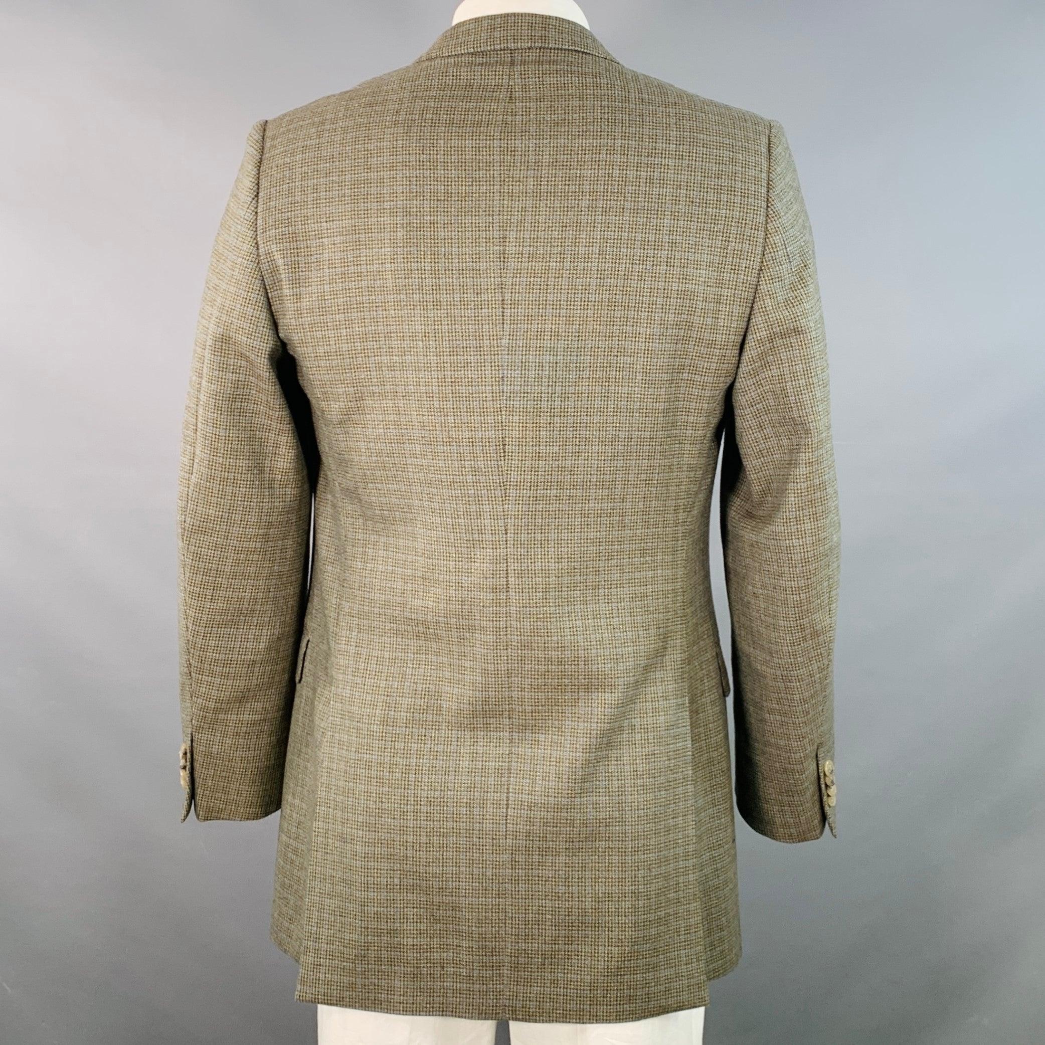Ermenegildo Zegna Taglia 44 Cappotto sportivo lungo in lana pied de poule grigio blu In condizioni buone in vendita a San Francisco, CA