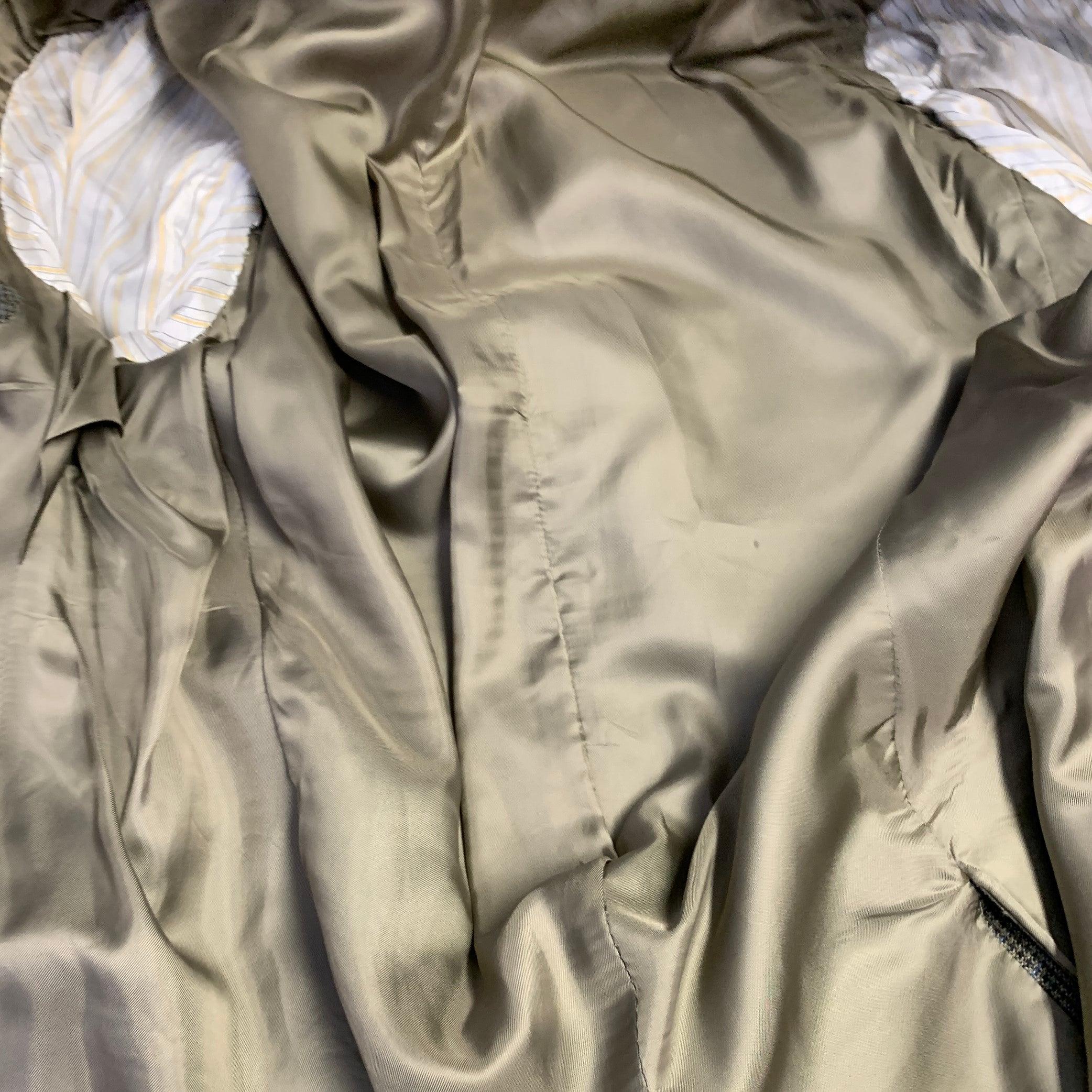 Ermenegildo Zegna Taglia 44 Cappotto sportivo lungo in lana pied de poule grigio blu in vendita 2