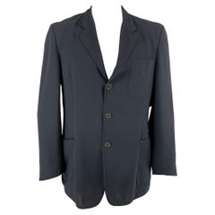 Ermenegildo Zegna Taglia 44 Cappotto sportivo monopetto tinta unita Navy