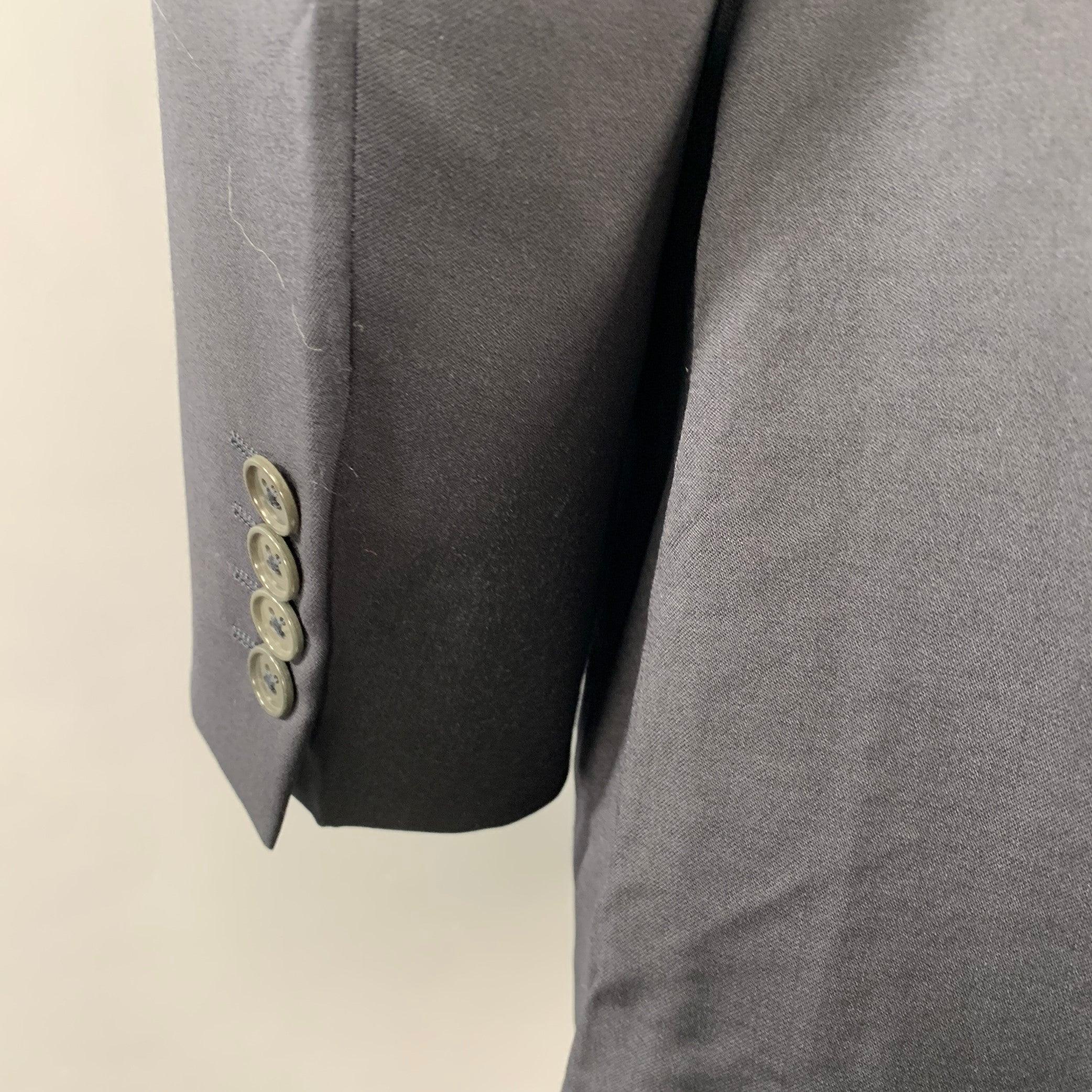 Ermenegildo Zegna Taglia 44 Cappotto sportivo in lana navy con risvolto a tacche In condizioni ottime in vendita a San Francisco, CA