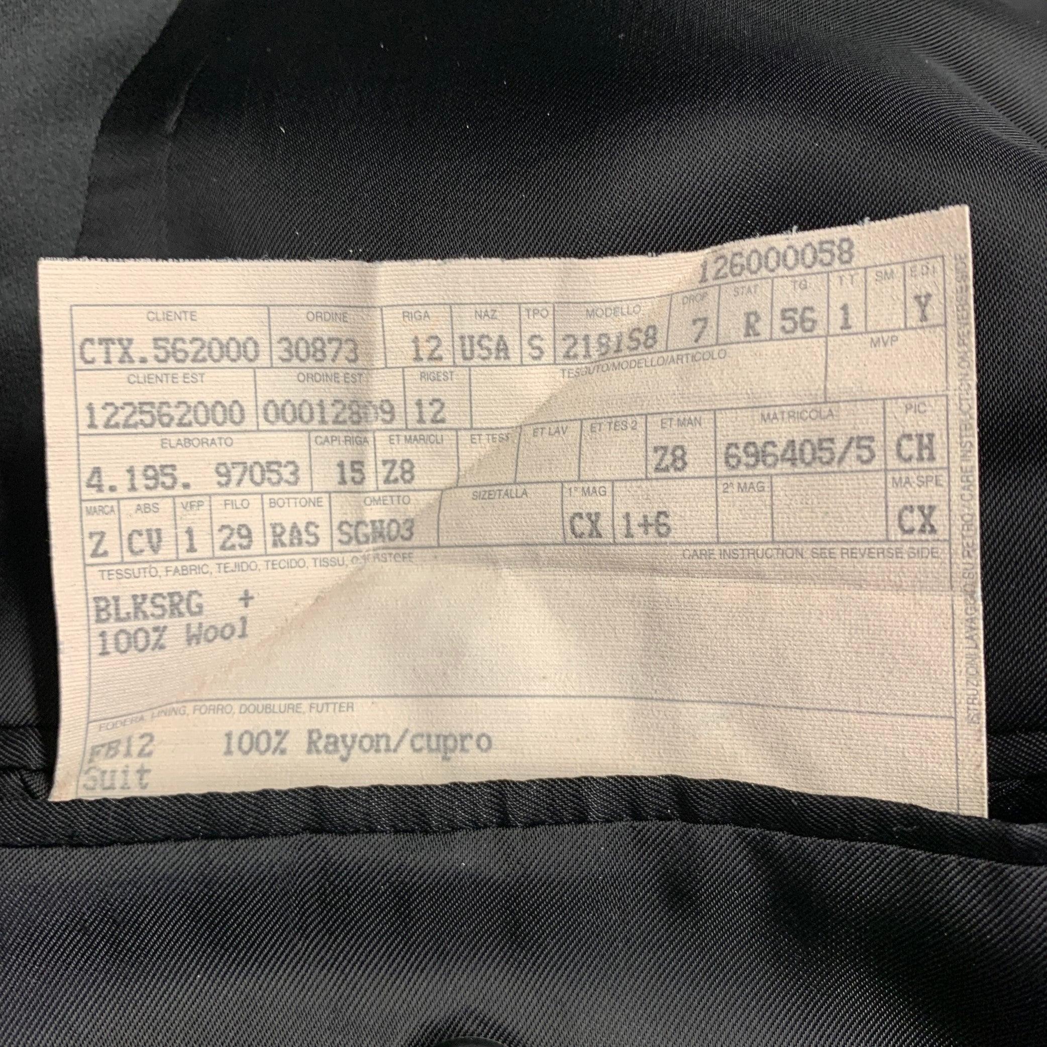 Ermenegildo Zegna Taglia 46 Smoking in lana nera con risvolto a punta in vendita 5