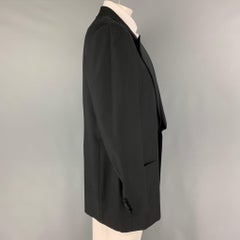 ERMENEGILDO ZEGNA Size 46 Black Wool Tuxedo Sport Coat