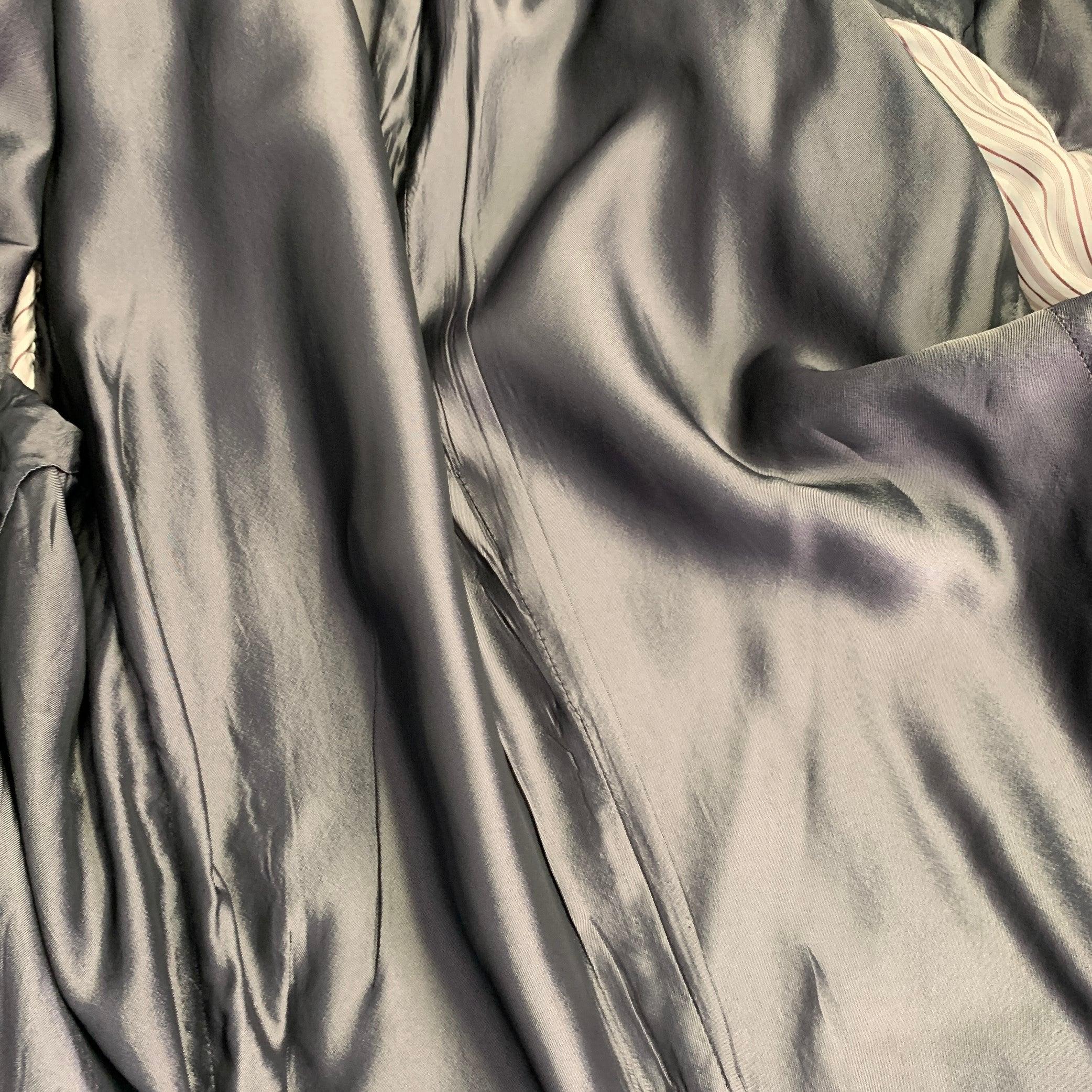 ERMENEGILDO ZEGNA Taille 46 gris blanc pantalon de fenêtre à revers en laine en vente 5
