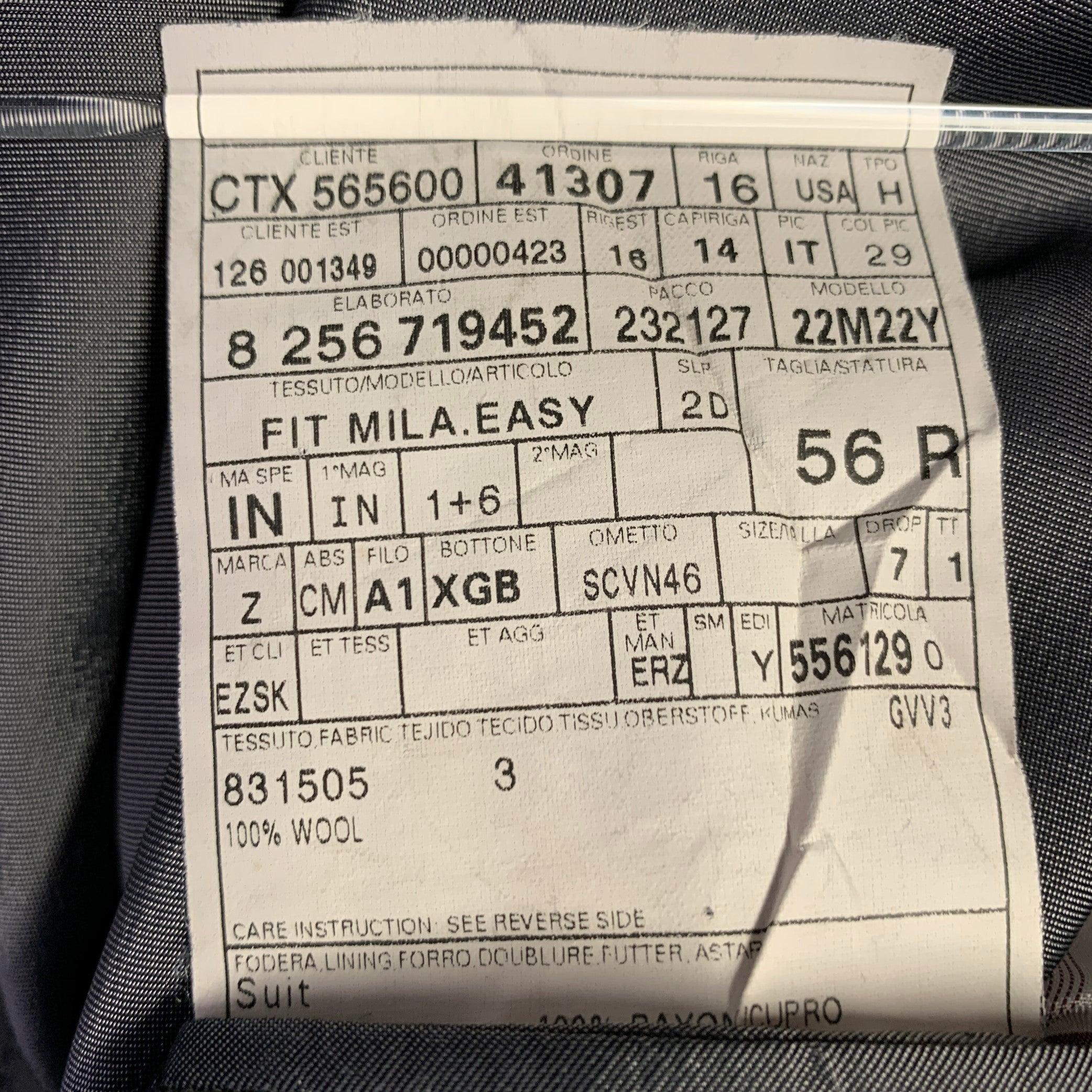 ERMENEGILDO ZEGNA Taille 46 gris blanc pantalon de fenêtre à revers en laine en vente 6