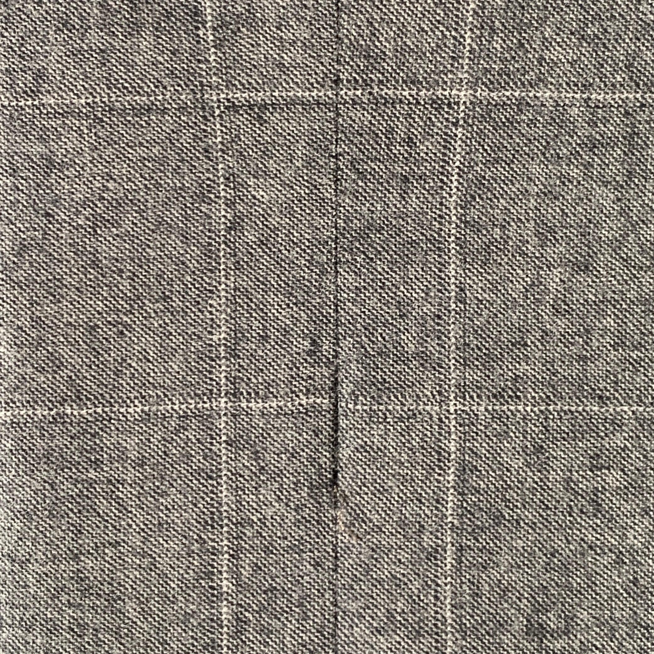 ERMENEGILDO ZEGNA Taille 46 gris blanc pantalon de fenêtre à revers en laine en vente 2
