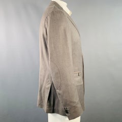 ERMENEGILDO ZEGNA Größe 46 Regular Taupe Nagelkopf Seide Baumwolle Sportmantel