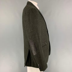 ERMENEGILDO ZEGNA Size 48 Hunter Green Heather Alpaca Blend Sport Coat