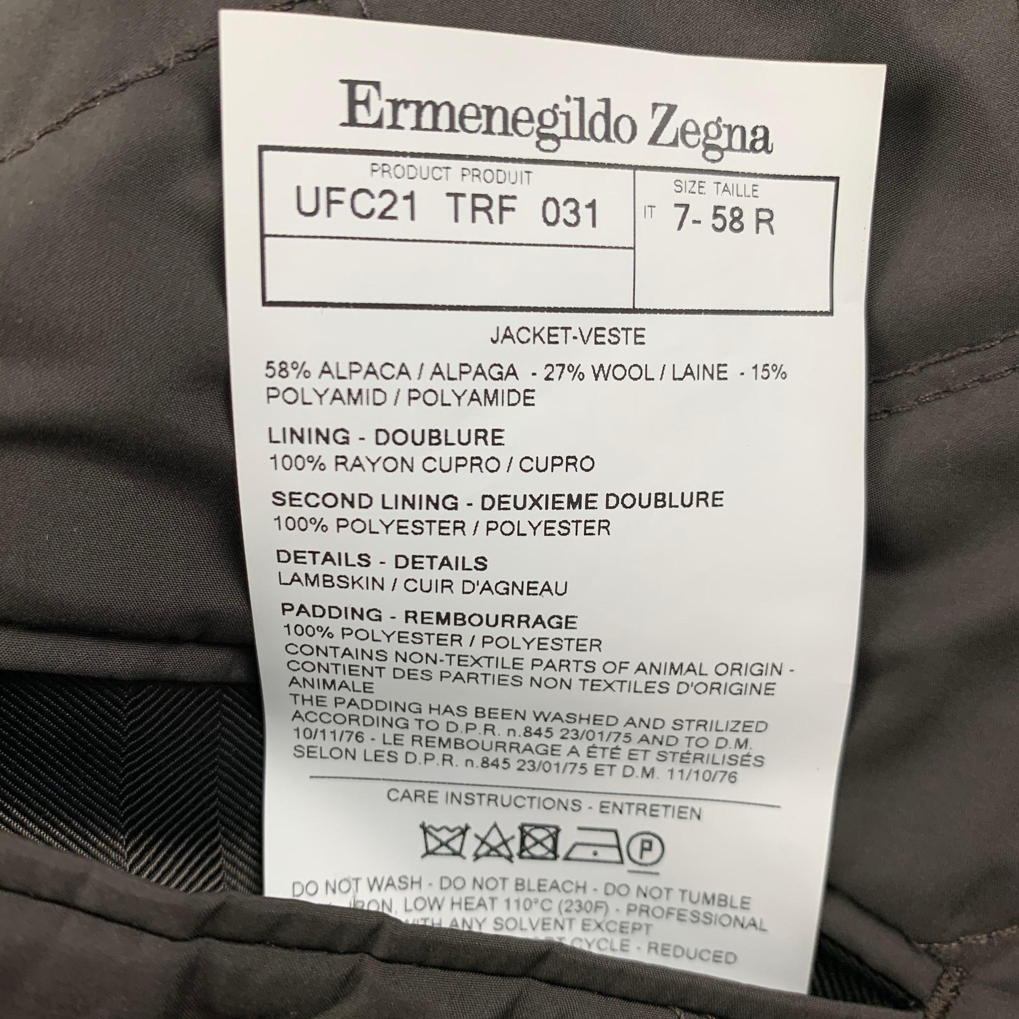 ERMENEGILDO ZEGNA Size 48 Hunter Green Heather Alpaca Blend Sport Coat In New Condition In San Francisco, CA