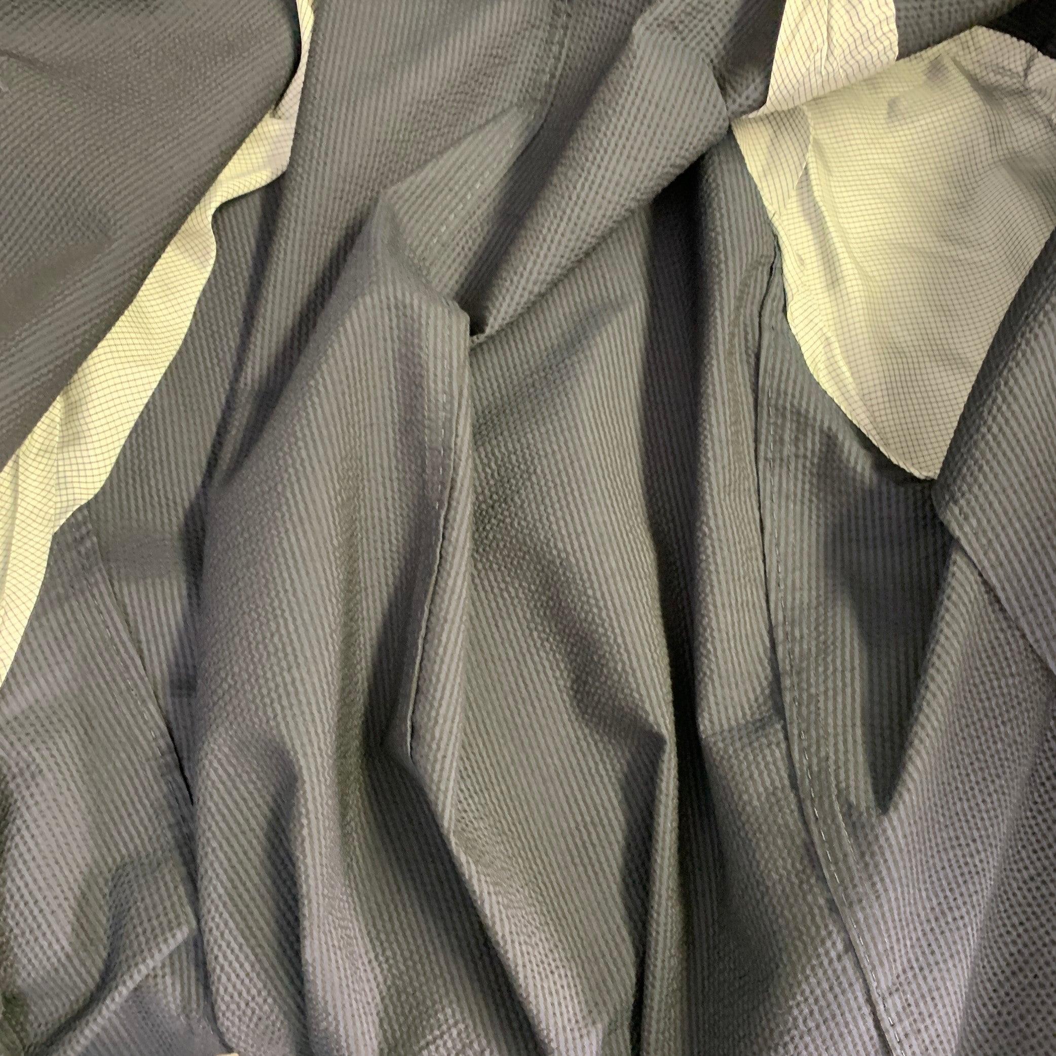 ERMENEGILDO ZEGNA Size 48 Navy Black Seersucker Silk Jacket 4