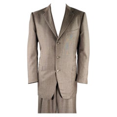 Used ERMENEGILDO ZEGNA Size 48 Regular Brown Wool Notch Lapel Suit