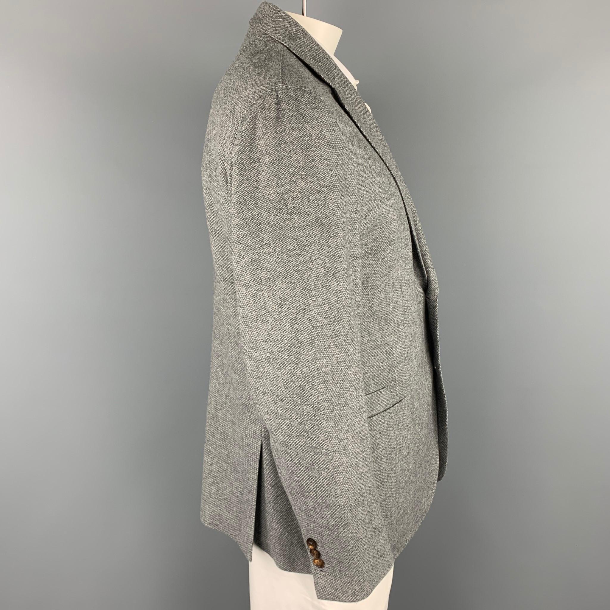 Gray ERMENEGILDO ZEGNA Size 48 Regular Grey Heather Wool / Cashmere Sport Coat