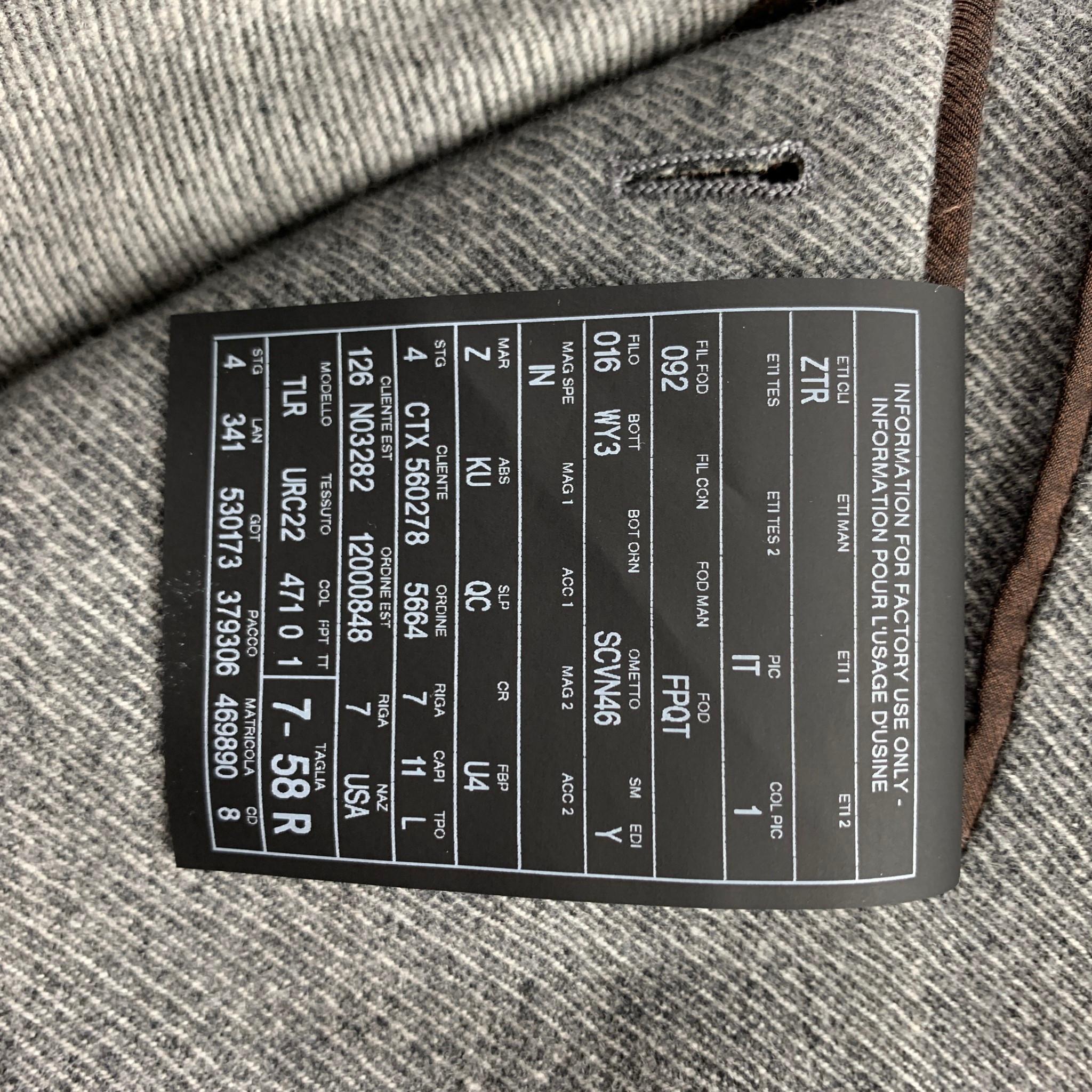 ERMENEGILDO ZEGNA Size 48 Regular Grey Heather Wool / Cashmere Sport Coat 1