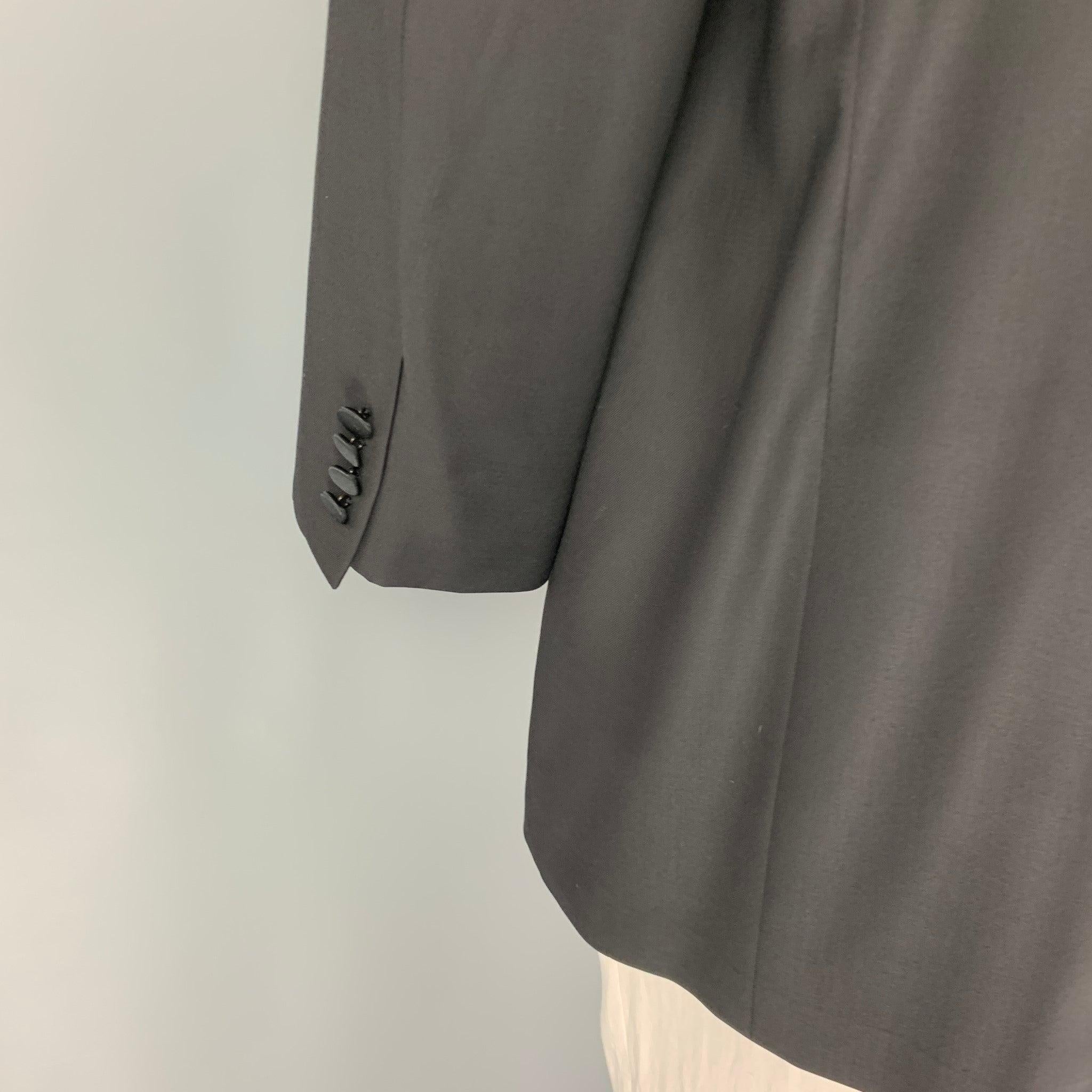 Men's ERMENEGILDO ZEGNA Size 48 Short Black Wool Tuxedo Sport Coat For Sale