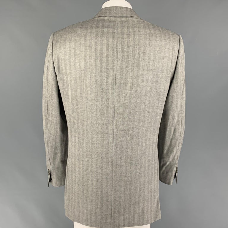 ERMENEGILDO ZEGNA Size 50 Long Light Gray Herringbone Sport Coat For ...