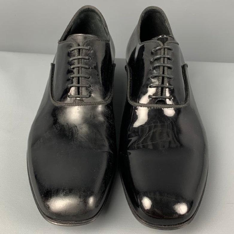 ERMENEGILDO ZEGNA - Chaussures à lacets en cuir noir, taille 8,5 Pour hommes en vente