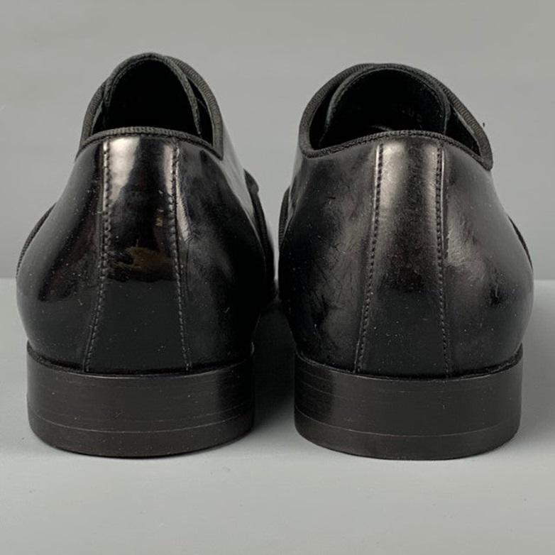 ERMENEGILDO ZEGNA - Chaussures à lacets en cuir noir, taille 8,5 en vente 1