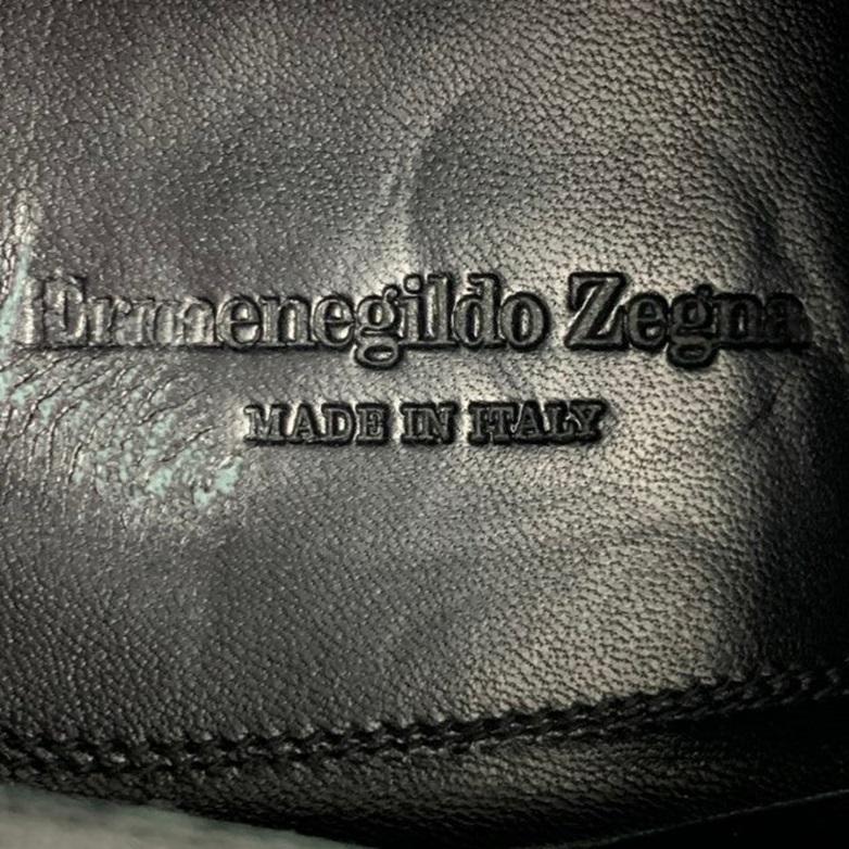ERMENEGILDO ZEGNA - Chaussures à lacets en cuir noir, taille 8,5 en vente 3