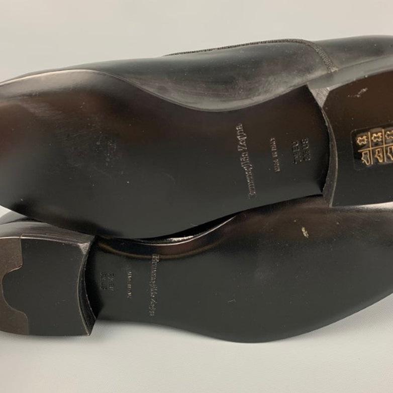 ERMENEGILDO ZEGNA - Chaussures à lacets en cuir noir, taille 8,5 en vente 4