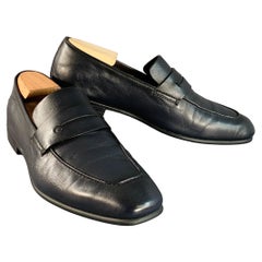 ERMENEGILDO Zegna Taille 9 L'Asola Mocassins en cuir d'agneau noir