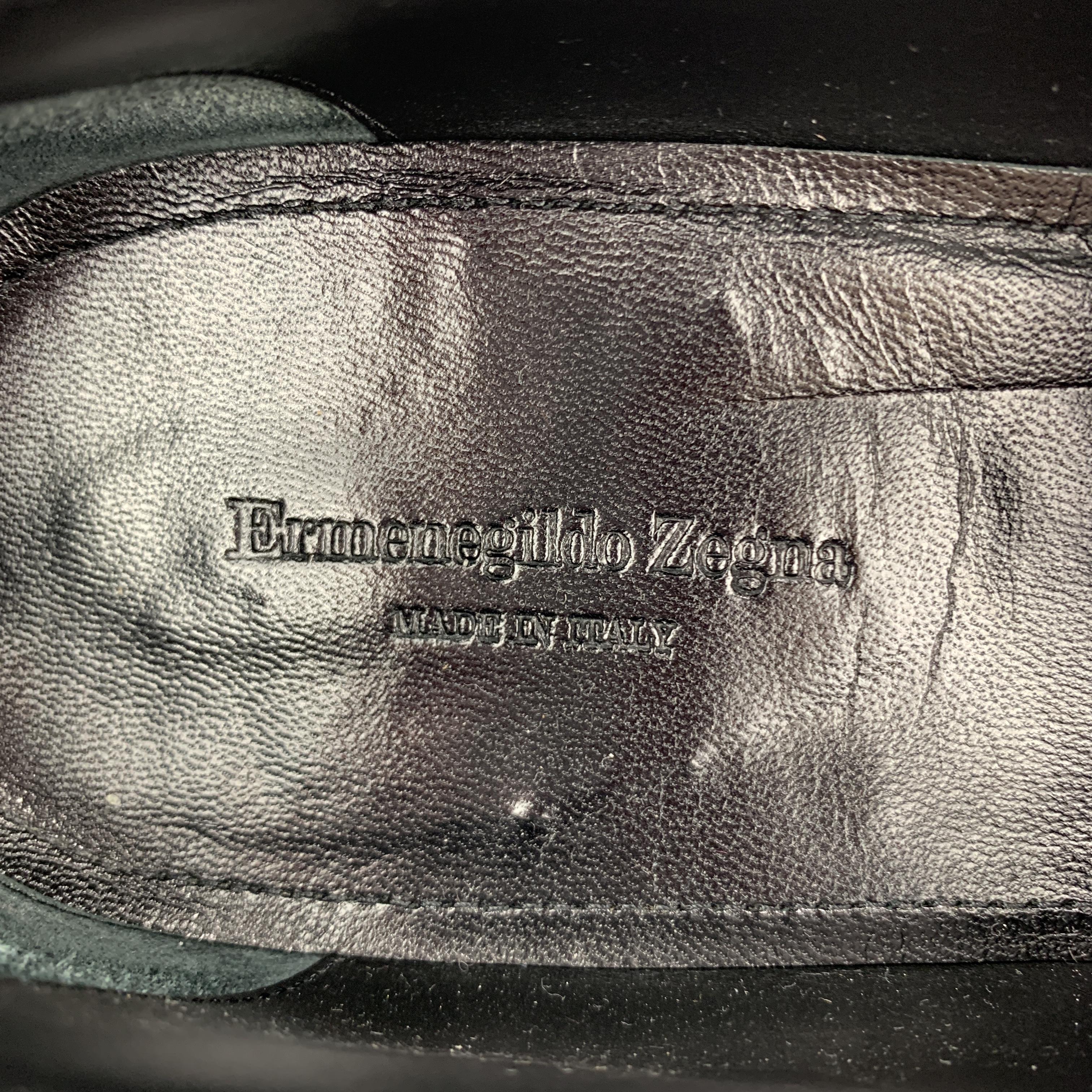 ERMENEGILDO ZEGNA Size 9.5 Black Patent Leather Slip On Loafers 2