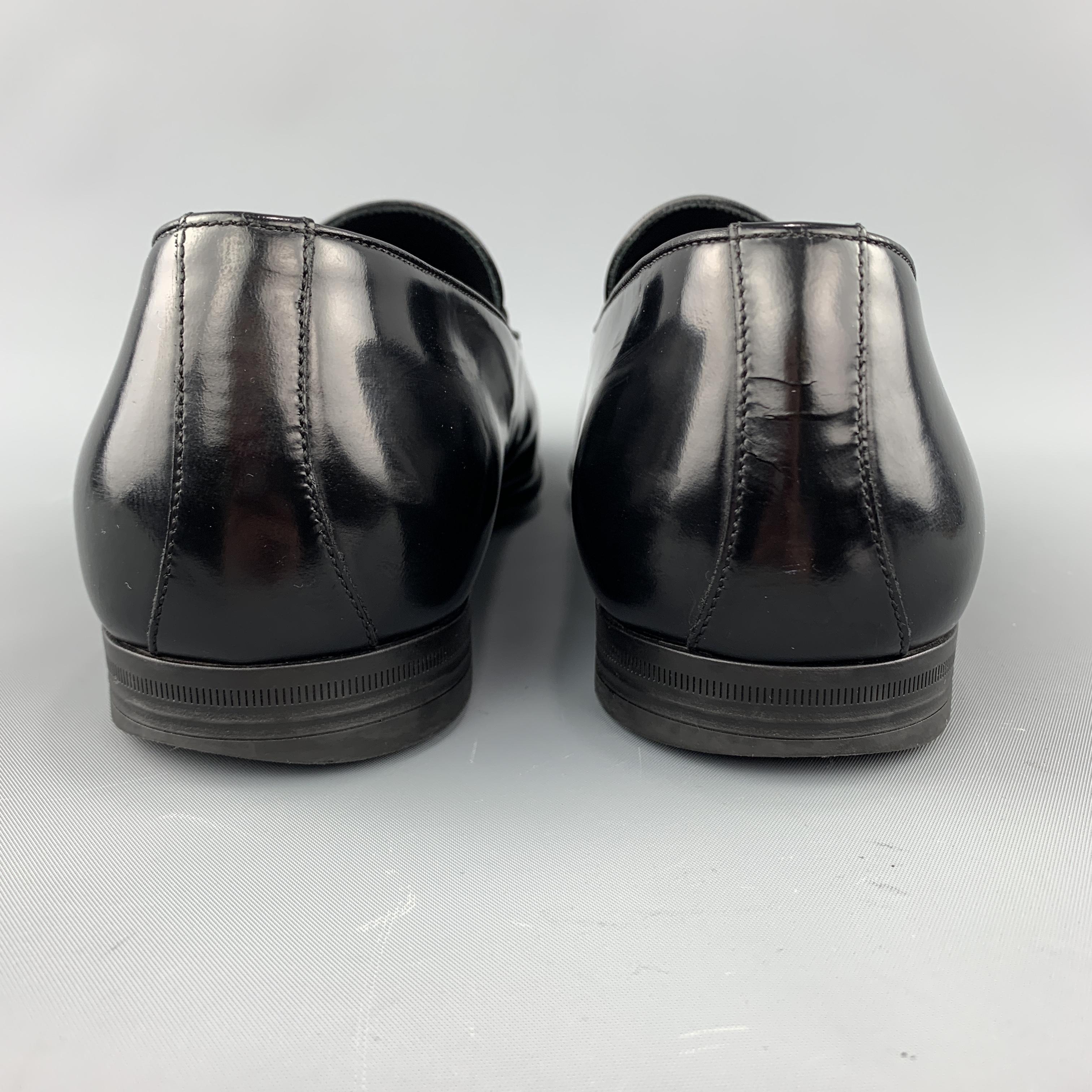 ERMENEGILDO ZEGNA Size 9.5 Black Patent Leather Slip On Loafers 3