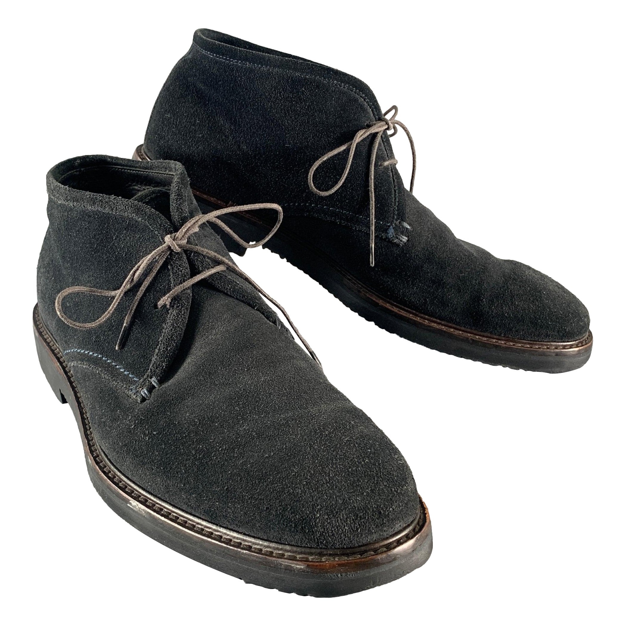 ERMENEGILDO Zegna Taille 9.5 Navy Suede Chukka Boots