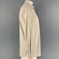 Ermenegildo Zegna Taglia L Camicia in cotone beige con bottoni e maniche lunghe