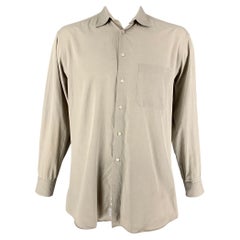 ERMENEGILDO ZEGNA Größe L Beige Baumwolle Button Up Langarmhemd