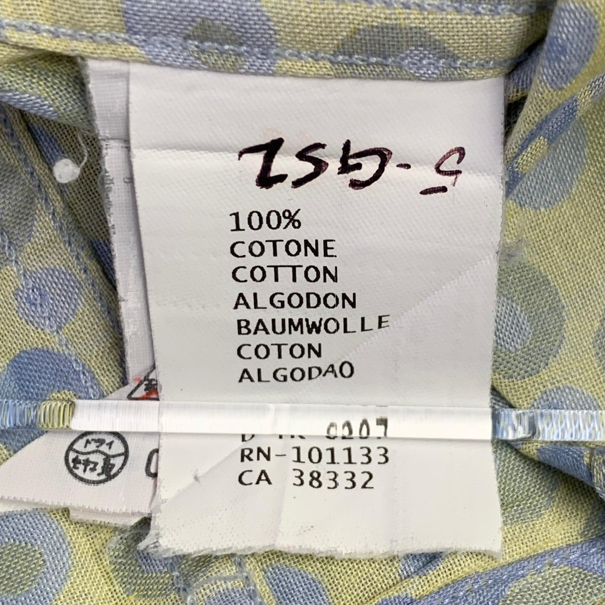 Ermenegildo Zegna Taglia L Blu Giallo Dot Cotone Monopetto Manica Lunga in vendita 2