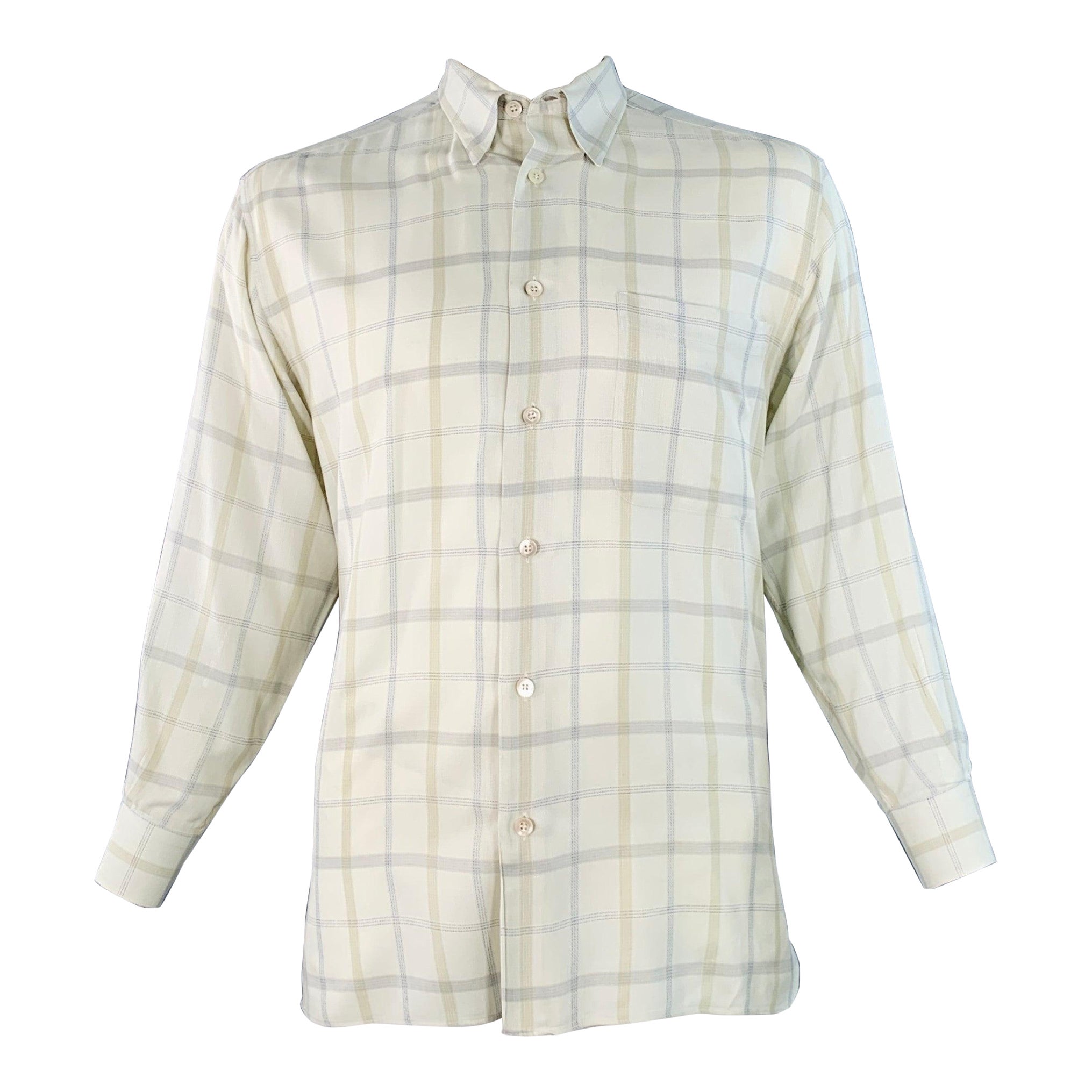 Ermenegildo Zegna Taglia L Greene & Greene Zegna - Camicia a maniche lunghe in cotone con una sola tasca