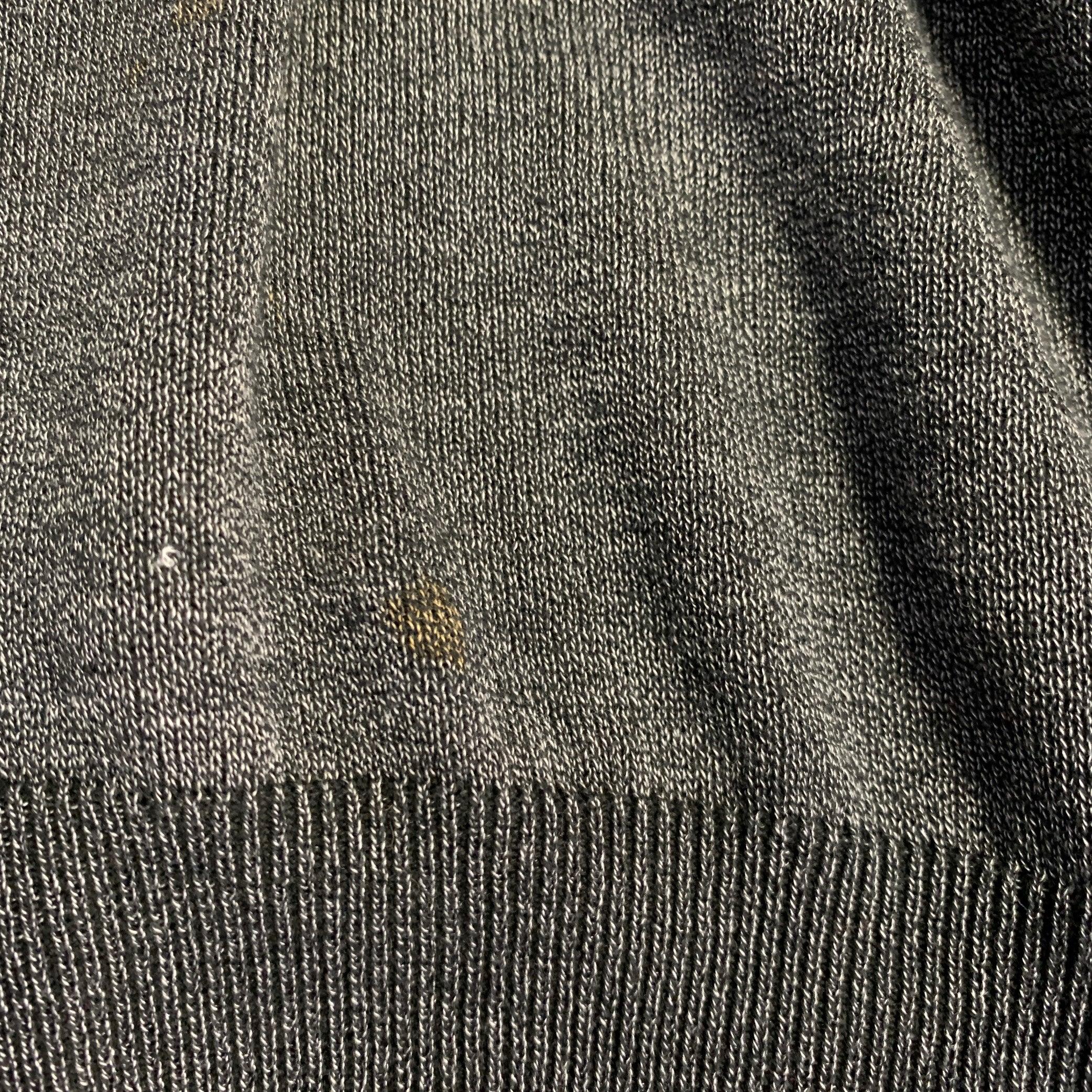 Ermenegildo Zegna Taglia L Grigio Nero Cotone Girocollo Pullover in vendita 1