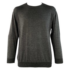 Ermenegildo Zegna Taglia L Grigio Nero Cotone Girocollo Pullover
