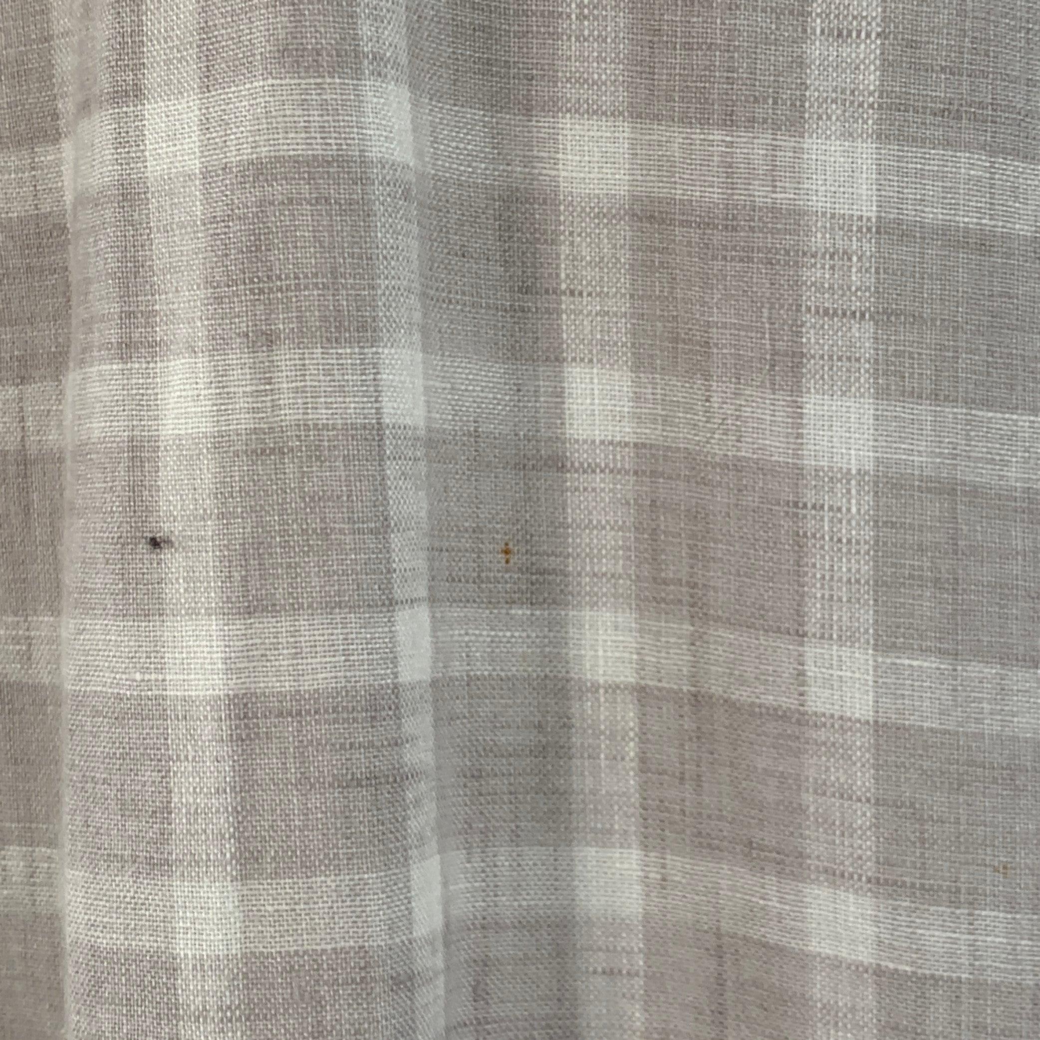 ERMENEGILDO Zegna Size L Grey White Plaid Linen One Pocket Short Sleeve Shirt (Chemise à manches courtes en lin à une poche) Bon état - En vente à San Francisco, CA