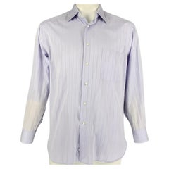 ERMENEGILDO ZEGNA Size L Lavender Purple Cotton Button Up Long Sleeve Shirt