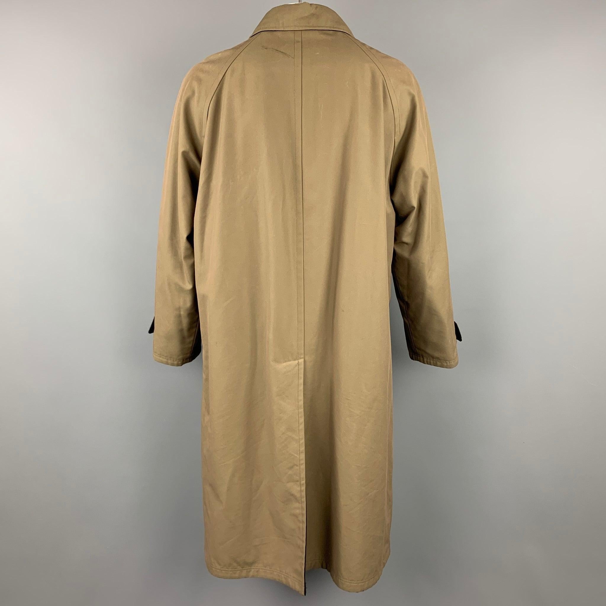ERMENEGILDO ZEGNA Size L Olive & Black Wool Blend Reversible Coat In Good Condition For Sale In San Francisco, CA