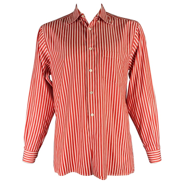 ERMENEGILDO ZEGNA Size L Red White Stripe Cotton Button Up Long Sleeve Shirt For Sale at 1stDibs ERMENEGILDO ZEGNA Size L Red White Stripe Cotton Button Up Long Sleeve Shirt For Sale at 1stDibs