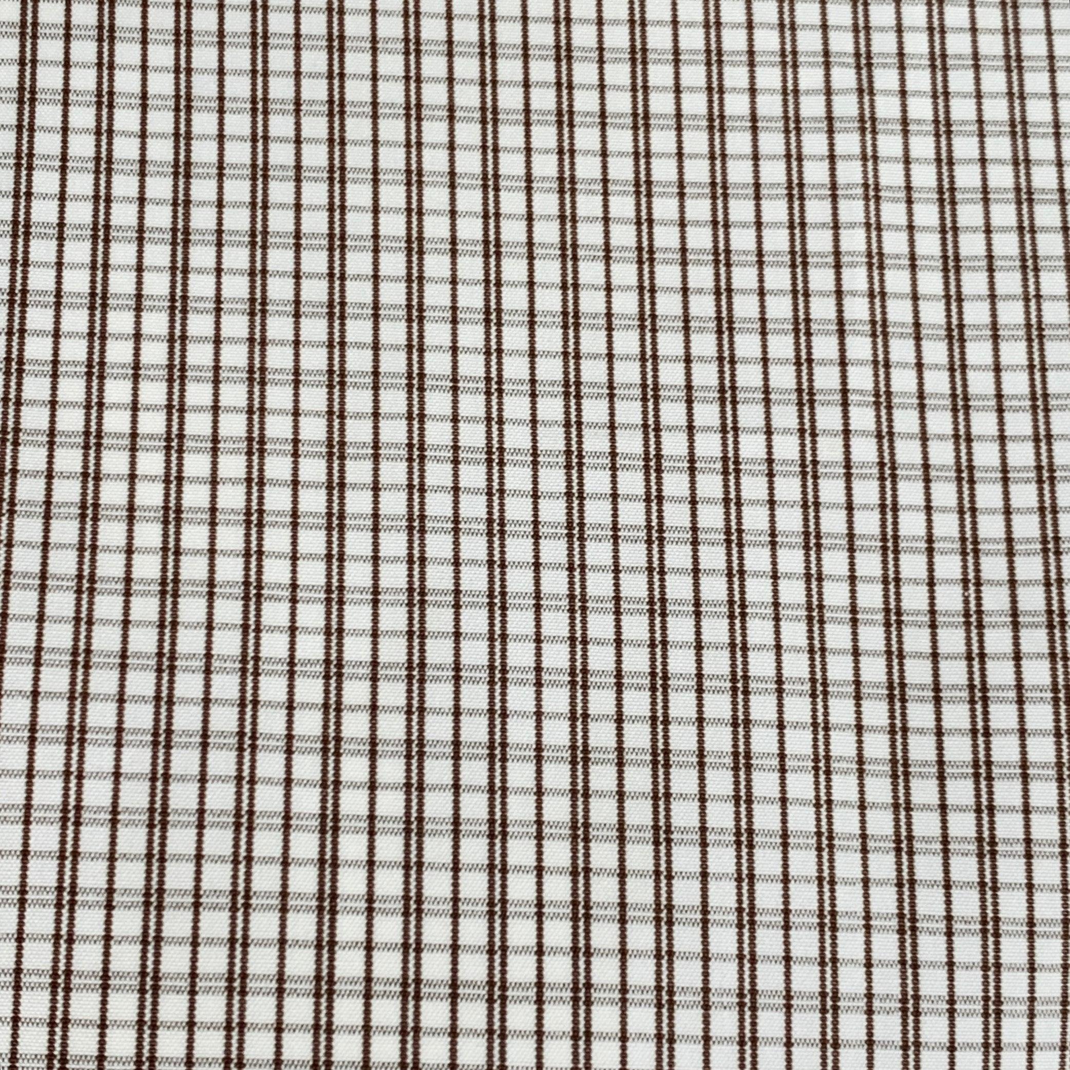 ERMENEGILDO ZEGNA long sleeve shirt
in a
white and brown cotton woven fabric featuring a checkered pattern, spread collar, slim fit, and button closure.Excellent Pre-Owned Condition. 

Marked:   43/17 

Measurements: 
 
Shoulder: 17 inches Chest: 43