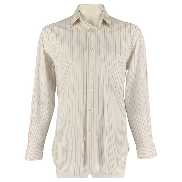 ERMENEGILDO ZEGNA Size L Beige Cotton Button Up Long Sleeve Shirt