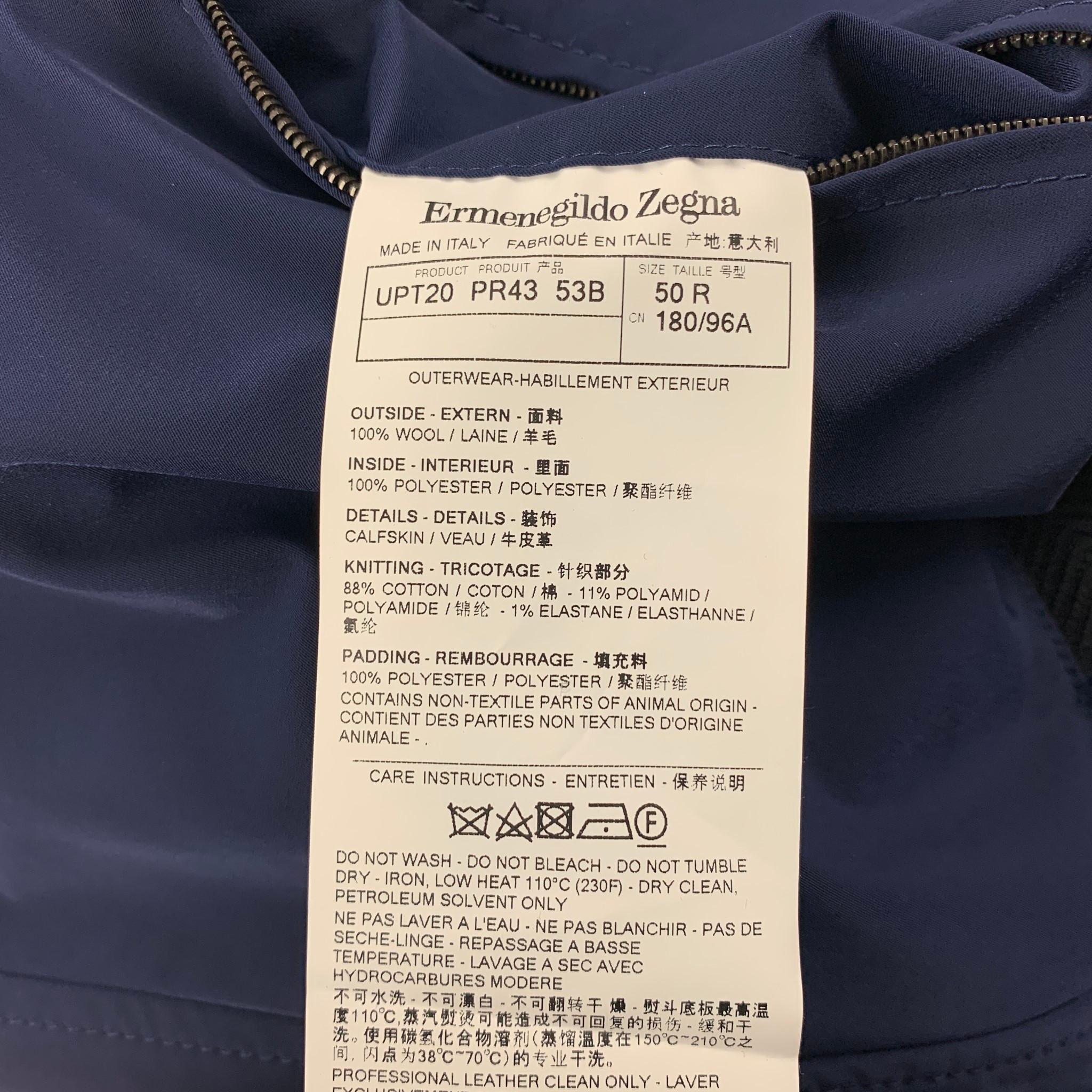 ERMENEGILDO ZEGNA Size M Blue Wool Polyester Reversible Vest 2