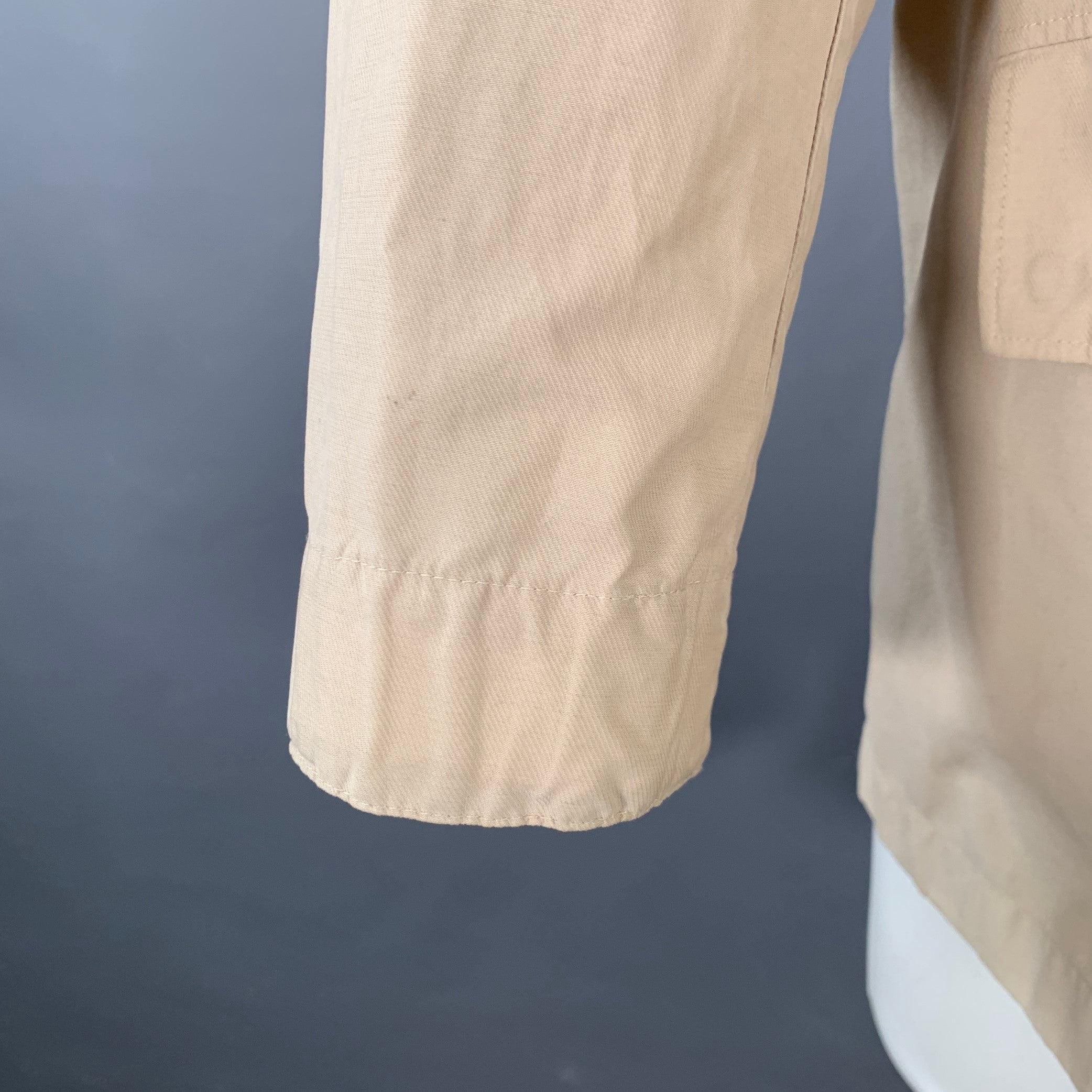 ERMENEGILDO ZEGNA Size M Cream Cotton Blend Field Jacket For Sale 1