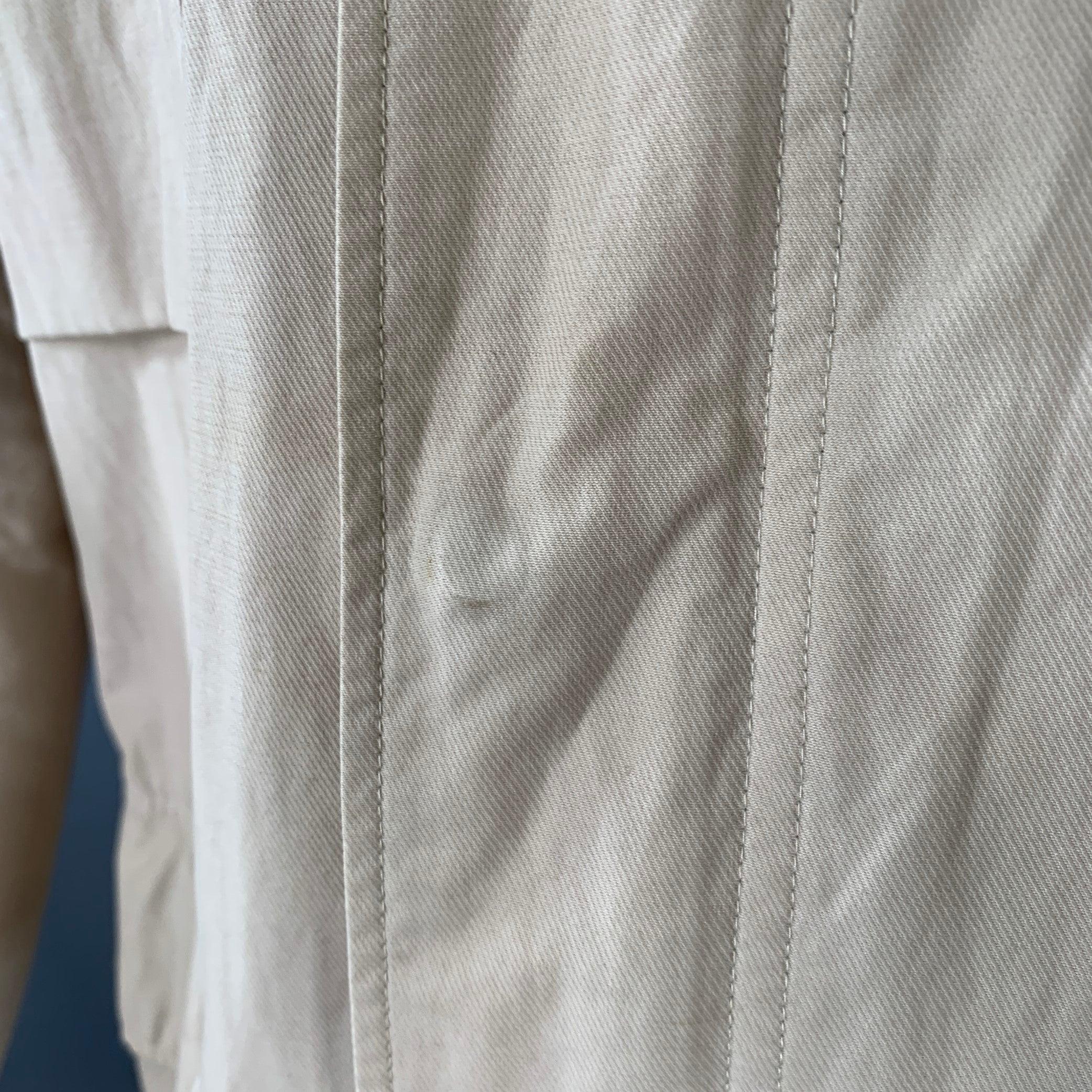 ERMENEGILDO ZEGNA Size M Cream Cotton Blend Field Jacket For Sale 2