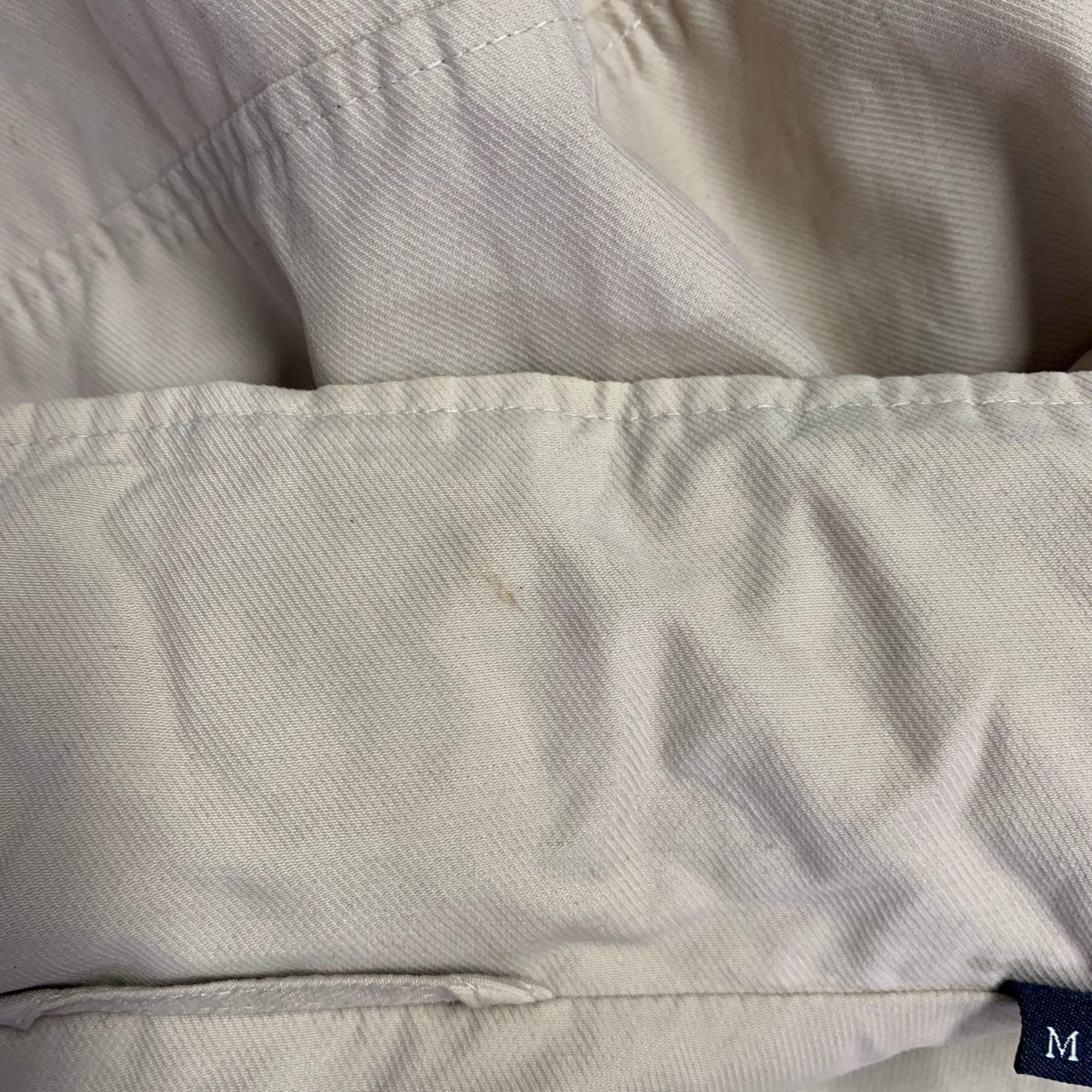 ERMENEGILDO ZEGNA Size M Cream Cotton Blend Field Jacket For Sale 3