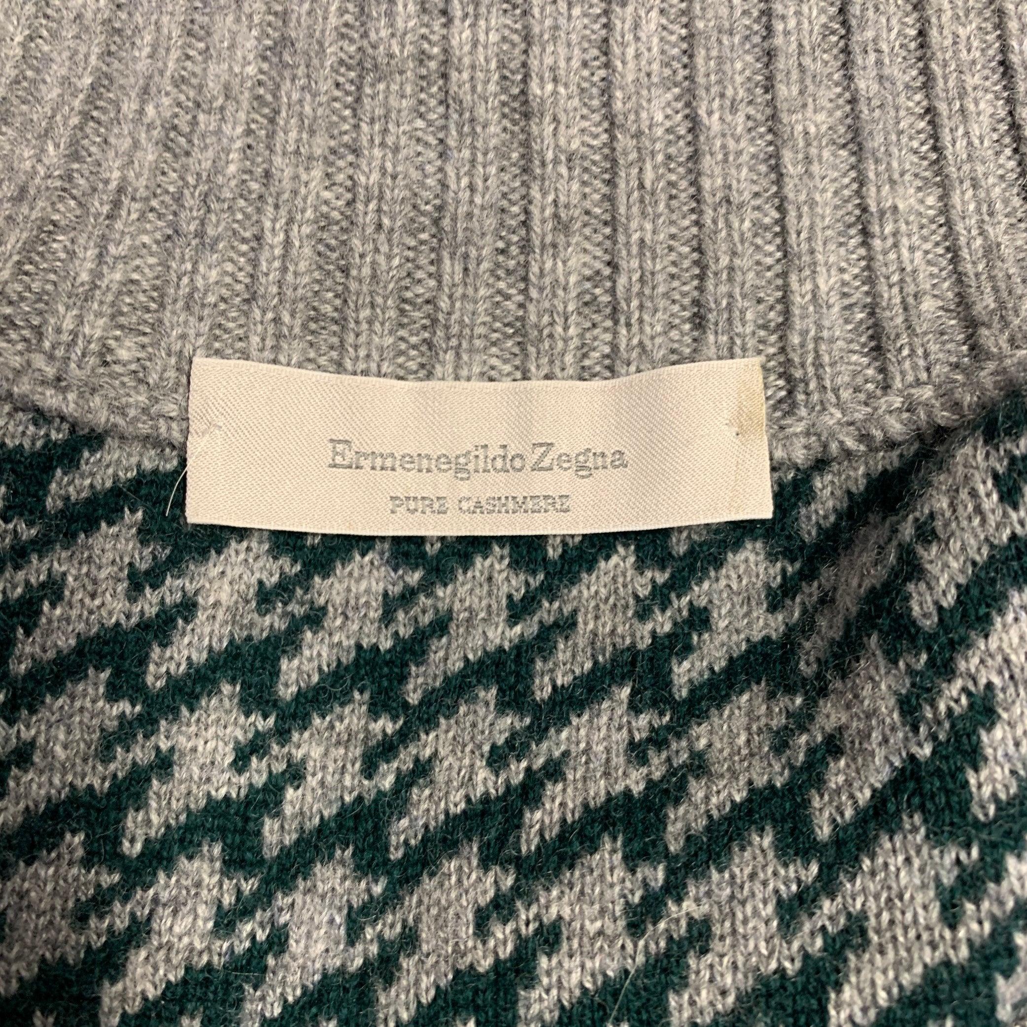 ERMENEGILDO ZEGNA Size M Grey Cashmere Zip Up Cardigan 1